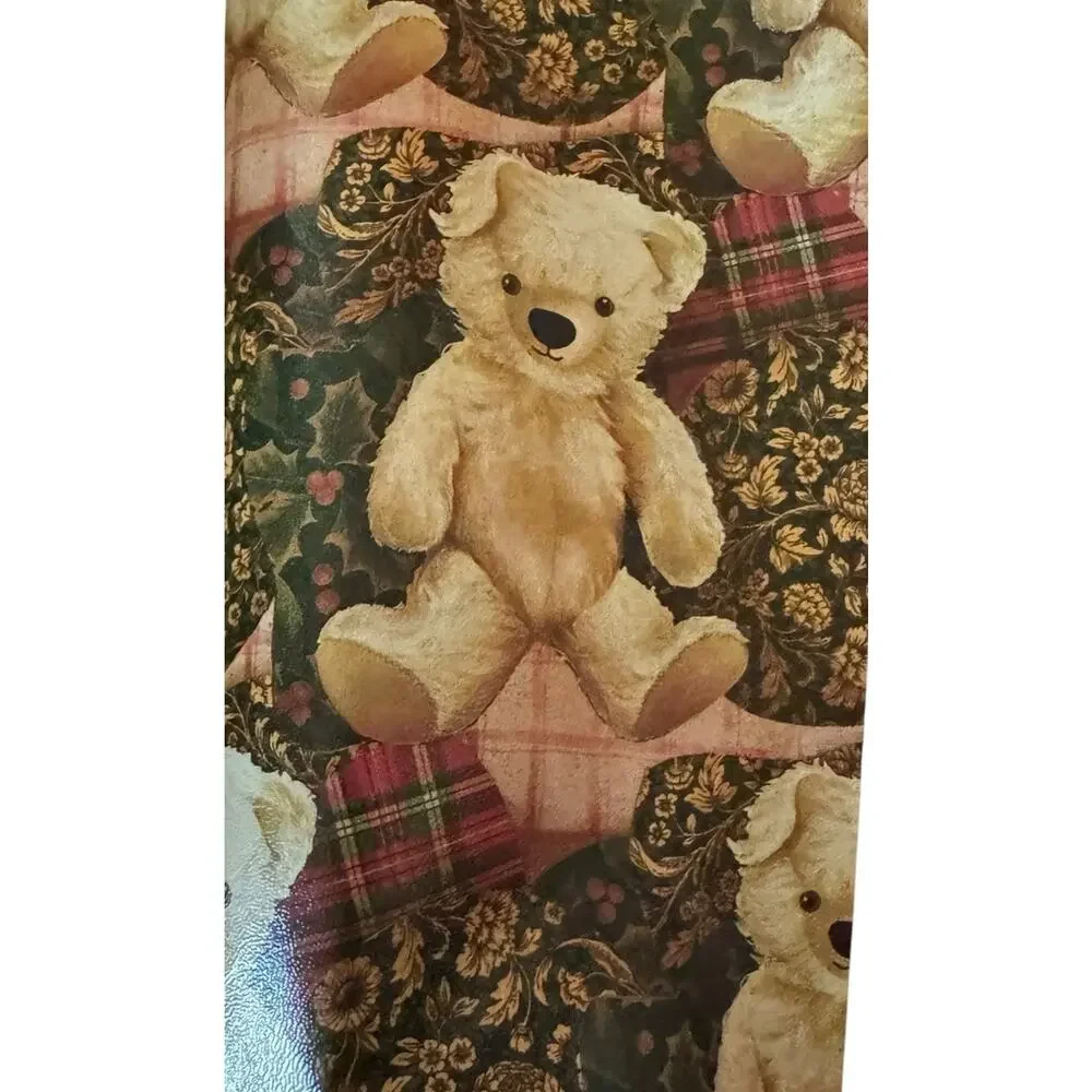 Vintage Sally Foster “Teddy Bears” Wrapping Paper Nursery‎ Craft Duncan SC READ